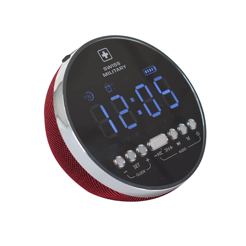 Swiss military digital alarm clock with bluetooth speaker