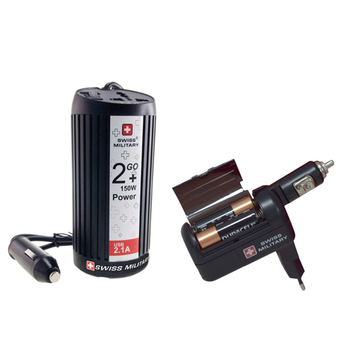 SWISS MILITARY PORTABLE CAR POWER INVERTOR WITH OXYGEN BAG