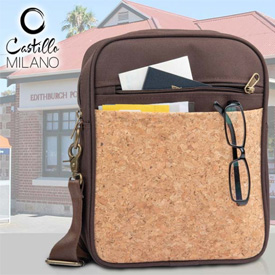 Eco Friendly Cork Sling Bag with 2 tone finish (Brown)