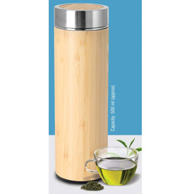 Powerplus Zen stainless steel Bamboo Vacuum Flask H 191