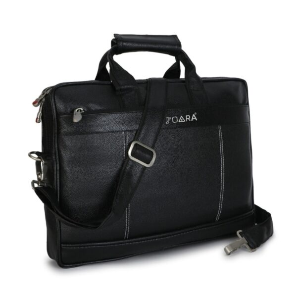 foara decker strip leather laptop executive bag