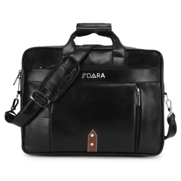 foara james leather laptop bag