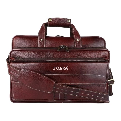 foara star pure leather laptop bag