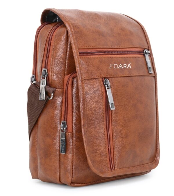 foara tan sling leather cross body sling bag